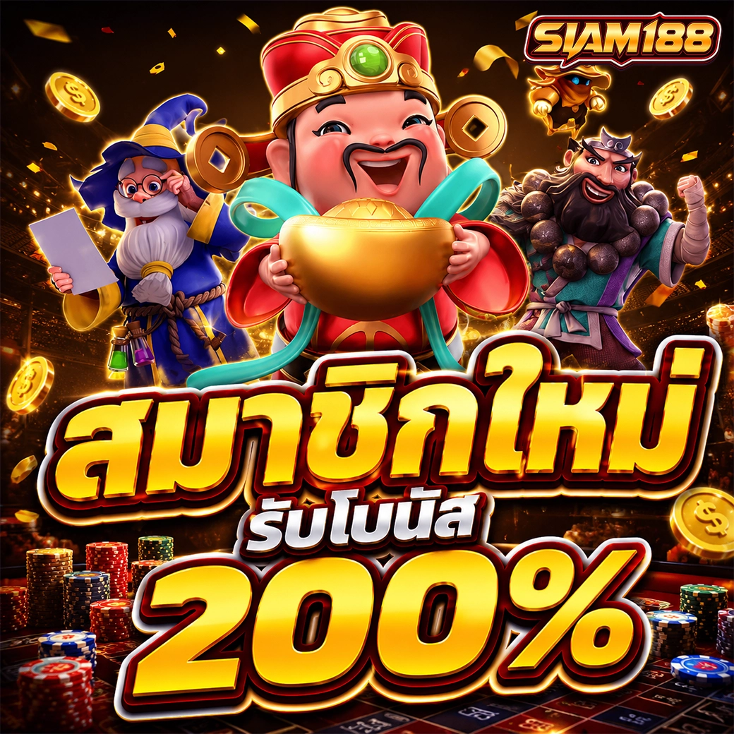 สมาชิกใหม่รับโบนัสทันที 100% siam188